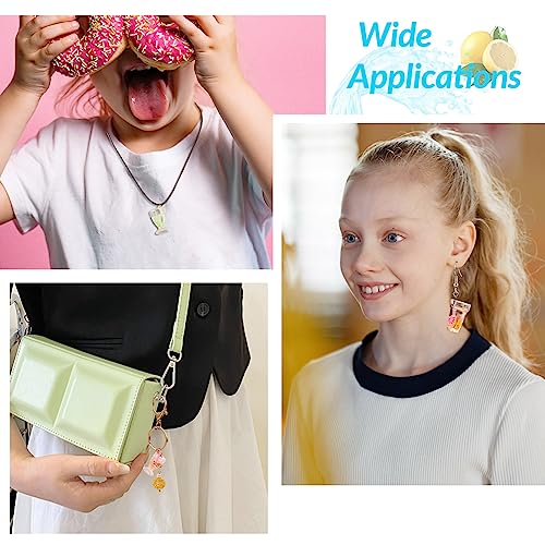 Craftdady Resin Plastic Miniature Food Snack Pendants Charms Ice Drink Juice Pendants Cute Bottle Fruit Keychain Charms Hang Ornament for DIY Craft Earring Bracelet Necklace Jewelry Making - color: Mixed Color Ice Drink Juice