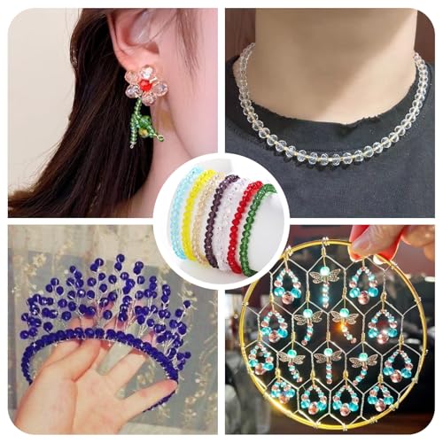 Craftdady 25 Strands Faceted Rondelle Glass Beads 6 mm Colorful Briolette Glass Crystal Spacer Beads Tiny Loose Beads for Bracelet Necklace Jewelry Making DIY Supplies - size: 6mm