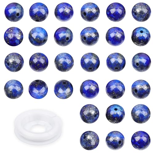 4mm 200pcs Natural Stone Round Beads Lapis Lazuli Genuine Stone Beading Loose Gemstone DIY Charm Smooth Beads for Bracelets Necklaces Earrings Hole Size 1mm (Lapis Lazuli 4mm) - color: Lapis Lazuli, size: 4mm