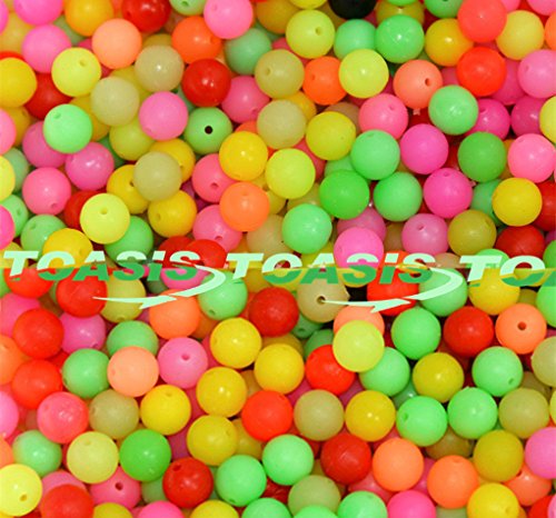 Toasis 1000pcs Colorful Luminous Glow Fishing Beads - size: 6mm