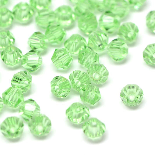 Perlin Preciosa Bohemian 3mm Crystal Glass Beads 100 pcs Czech Bicone Colorful Mix Beads for DIY Jewelry Making Double Cone Bead Bracelet Earring Necklace Crafting (Light Green) - color: Light Green