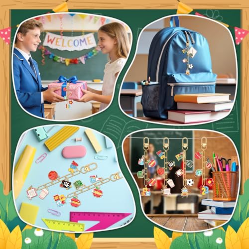 AUGSUN 189 Pcs Teacher Keychain Making Kit Teacher Keychain Craft Supply Kit Teacher Appreciation Gift Teacher’s Day Accessories for Back to School Graduation Thank You Gifts - style: Teacher