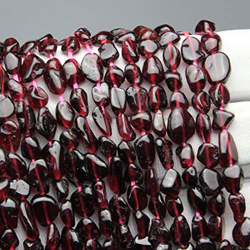 MJDCB Natural Irregular Shape Stone Beads 4-8mm Red Garnet Gemstone Energy Crystal for Jewelry Making Bracelet Necklace - color: Garnet