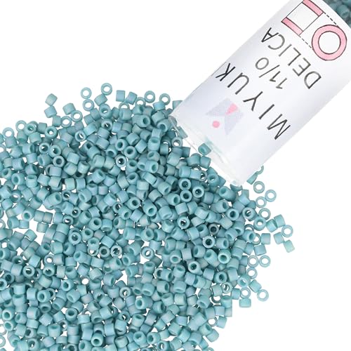Miyuki Delica Seed Beads – Size 11/0 (1.6 mm), DB2315, Frost Opaque Glaze Rainbow Peacock, 7.2 g, Approx. 1440 Beads, Made in Japan - color: DB2315 - Frost Opaque Glaze Rainbow Peacock