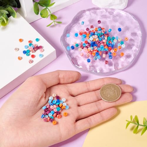 Craftdady 200 pcs 10 Color 4mm Natural Stone Heishi Beads for Jewelry Making: Disk, Round Jasper Beads - color: 10 Colors, 4mm
