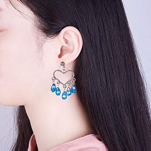 SUNNYCLUE 1 Box DIY 10 Pairs Chandelier Earrings Jewelry Making Starter Kit Chandelier Components Connector Charm Pendants, Shell Heart Beads, Earring Hooks Jewelry Findings for Adults Instruction - color: Chandelier Charms Earring Making Kit