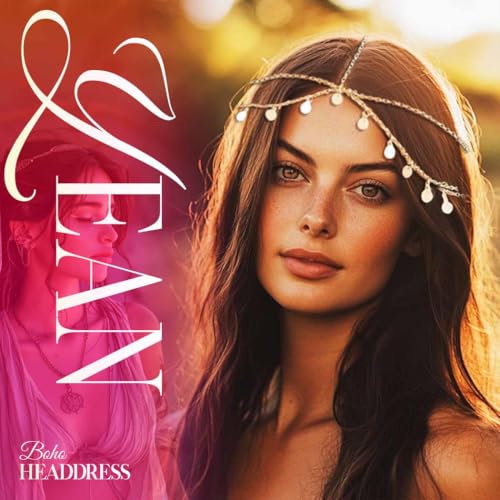 Yean Gold Sequins Head Chain Bohemian Hair Jewelry Headpiece Forehead Band Festival Headband Accessories for Women - color: Silver