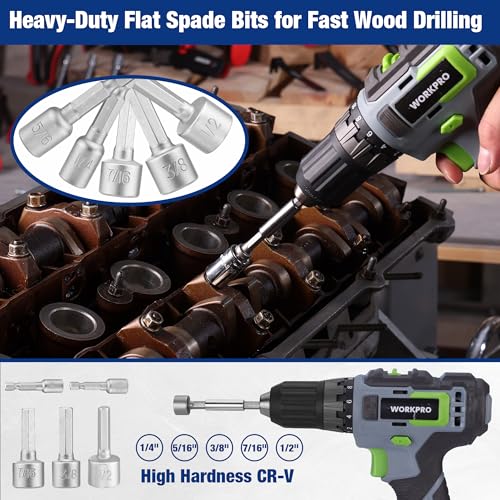 WORKPRO Drill Bit Set, 120-Pieces Impact Driver Bits Set and Screwdriver Bits Set for Screw Driving and Wood Metal Drilling with Storage Case, 1/4" Hex Shank - style: 120 PCS