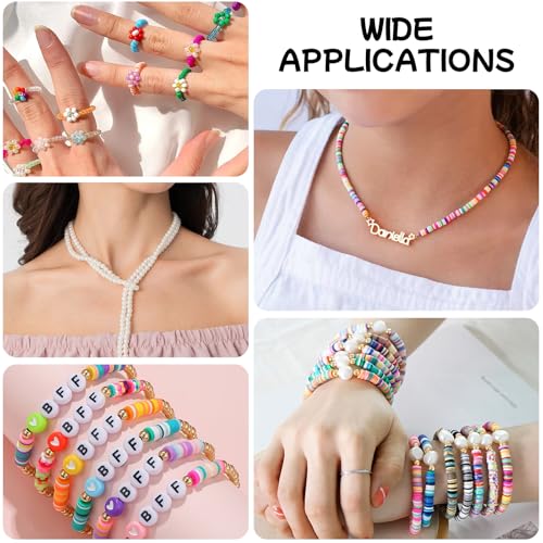 Phinus 12 Roll Bracelet String, 6 Sizes (0.4-1.0mm), Elastic, Transparent, Perfect for Jewelry Making