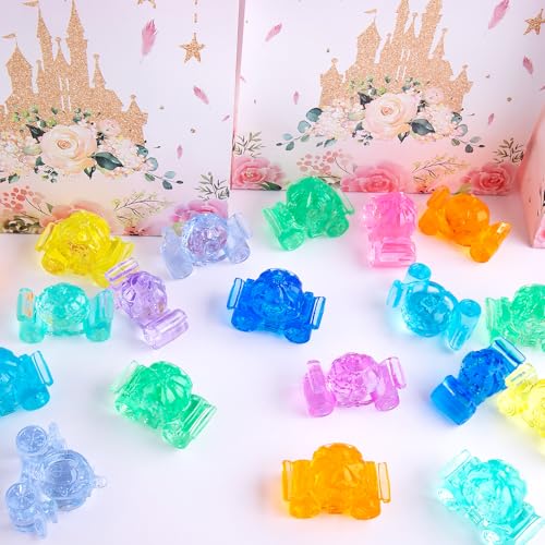 Niceup 33pcs Princess Pumpkin Carriage Figurines 1.7in Acrylic Crystal Princess Diving Toys for Party Favors Pinata Fillers Decorations Cupcake Toppers Girls Craft Trinkets Candy Table Decors - style: Princess Pumpkin Carriage (about 33pcs)