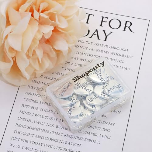 Shapenty Antique Silver Love Heart Shaped Family Members Pendant Charms for DIY Craft Keychains Bracelet Necklace Earrings Jewelry Making Findings and Memory Ornament - style: Brother
