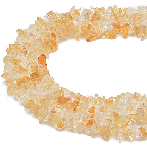 3-5mm Natural Citrine Gemstone Chips Loose Beads Semi Precious for Jewelry Making DIY Handmade Craft Supplies 1 Strand per Bag Approxi 32" - color: Citrine