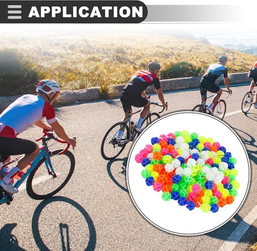 Assorted Colors Bike Bicycle Wheel Spokes Plastic Clip Bead/Spoke Derections (100pcs Round Bead)