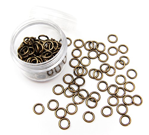 ALL in ONE 15 Gram/135pcs 6mm Antique Bronze Plated Open Jump Ring with Storage Box - color: Antique Bronze, size: 6mm