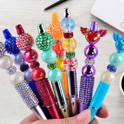 50 PCS Large Hole Rhinestone European Crystal Charm Spacer Beads for Pens Making Bulk Beadable Pens Jewelry Making Supplies DIY Crafts Bracelet (Purple, 12mm) - color: Purple