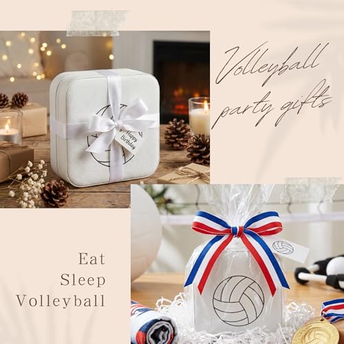 12-Pack Volleyball Portable Jewelry Box for Team Travel White Sport Jewelry Case Bulk Gifts for Volleyball Team Athletes & Sports Enthusiasts Christmas Events & Milestones - style: Square Volleyball