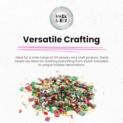 Mack and Rex Tila Bead Mixes (Festive) – Full Size Tila, Half, and Quarter – Includes Beautiful Gold-Plated Quarter Tila Beads - qtl0191, qtl191, qtl-191 – Ideal for Jewelry Making - color: Festive, size: 10 Gram Bag