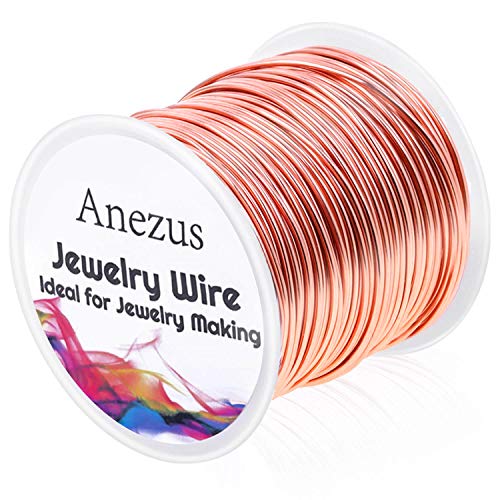anezus 18 Gauge Jewelry Wire for Jewelry Making, Craft Wire Tarnish Resistant Copper Beading Wire for Jewelry Making Supplies and Crafting (18 Gauge, Copper) - color: Copper