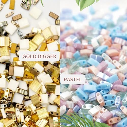 Mack and Rex Tila Bead Mixes (Mermaid) – Quarter Tila – Includes Purple, Turquoise, and Iridescent Clear Tila Beads with a Rainbow Finish, Teal and Lime Green and Olive - color: Mermaid, size: 10 Gram Bag