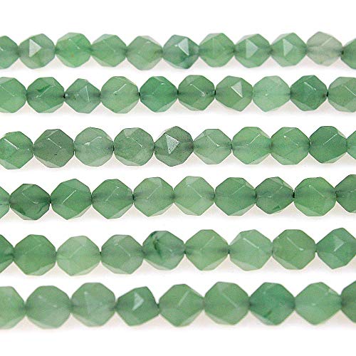 MJDCB Best Sellers Natural Stone Beads Faceted Polygon Green Aventurine Crystal Energy Stone Healing Power for Jewelry Making(8mm) - color: Green Aventurine