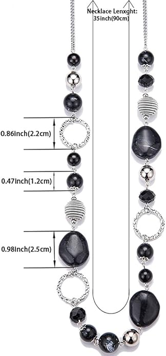 PEARL&CLUB Long Beaded Necklaces For Women - Sweater Chain Fashion Jewelry Necklace Gifts For Women