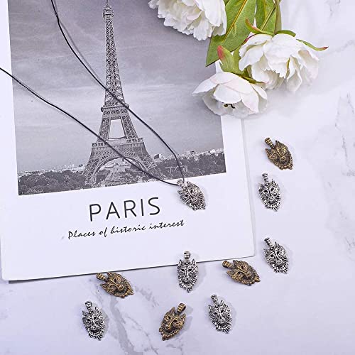 PH PandaHall 40pcs 2 Colors Wolf Head Charms Tibetan Alloy Animals Pendant Beads Dangle Charms for DIY Men Bracelet Necklace Jewelry Making (Antique Bronze & Antique Silver) - color: 2 Colors Wolf Head - 40pcs