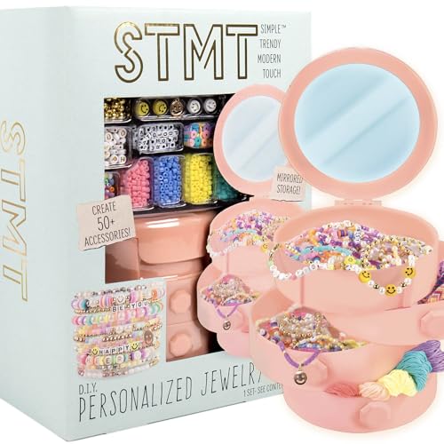 STMT D.I.Y. Personalized Jewelry Box, Design 50+ Accessories, Includes Swiveling Jewelry Box, Beads for Jewelry Making, Bracelet Making Kit, Great Gifts for Girls, Jewelry Making Kit for Girls 8-12 - size: Small, style: Jewelry Box