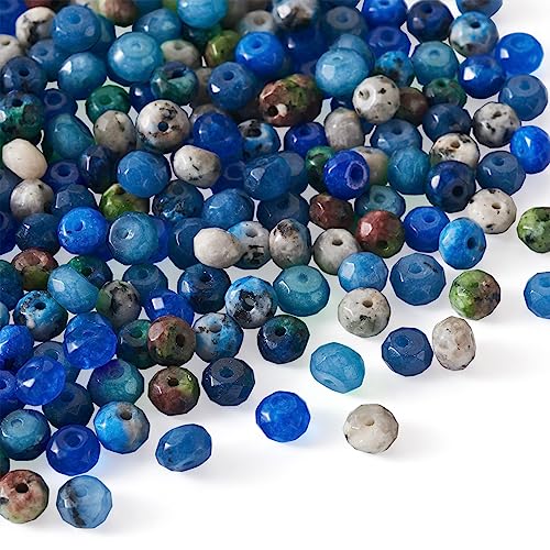 Craftdady 270Pcs Natural Gemstone Beads Rondelle Jasper Beads 6x4mm Dyed Faceted Round Loose Spacer Energy Healing Power Stone Beads for DIY Jewelry Crafts - color: 9 Colors Sesame Jasper