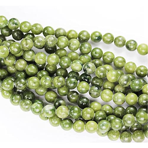 10mm Natural Green Jade Gemstone Round Loose Beads Crystal Stone Bracelet Necklace Accessories Crafts for Jewelry Making DIY,1 Strand 15" - color: Green Jade, size: 10MM