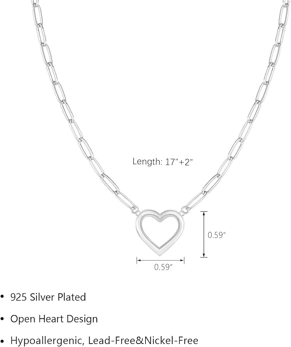OGD Heart Necklace for Women, 14K Gold Plated Layered Tiny Puffy Heart Pendant Necklace Cute Chunky Heart Choker Necklace Simple Gold Necklace Jewelry for Women Trendy Gift