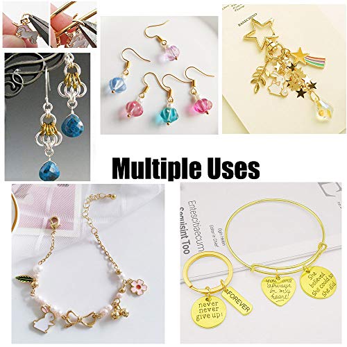 150 pcs Gold Plated Stainless Steel Split Rings Jump Rings Connector Rings for Jewelry Making Necklaces Bracelet Earrings Keychain DIY Craft (13300-Gold, 7mm) - size: 7mm