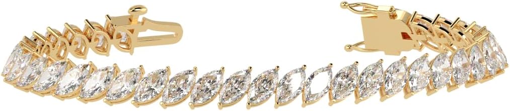 Houston Diamond District 2 to 28 Carat Lab Grown Diamond Classic Tennis Bracelet, 4-Prong Setting for Women (E-F Color, VS2-SI1 Clarity)