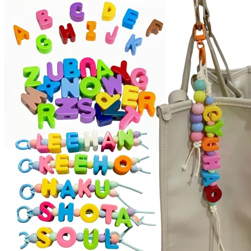 26PCS Large 6mm Hole Letter Beads, 20mm Acrylic Beads A to Z,for DIY Jewelry Making Kit Friendship Bracelet Key Chain and Bag Charms (26 A to Z Yellow) - color: 26 A to Z Yellow