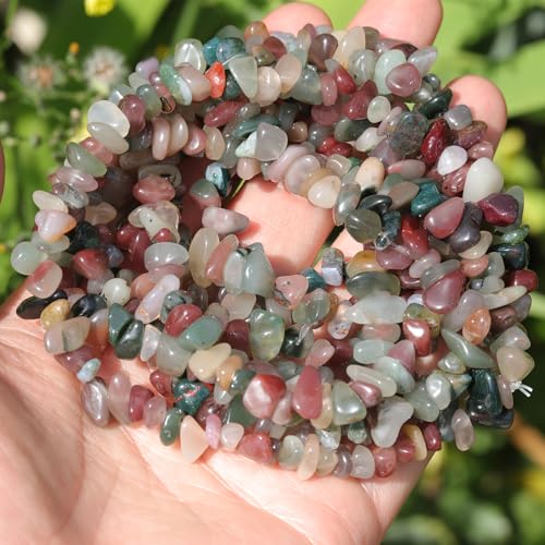 400pcs Natural Chip Stone Beads for Jewelry Making Purple Green Agate 5-8mm Irregular Gemstones Healing Crystal Loose Rocks Bead Hole Drilled for Bracelet Making DIY Art Crafts - color: Purple Green Agate(2 Strands-62")