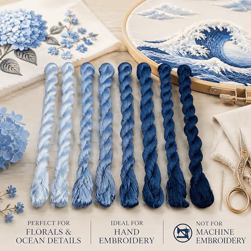 Natural 100% Silk Thread, Handmade Embroidery Thread Silk Floss 8 Colors 110m Each (73) - color: 73