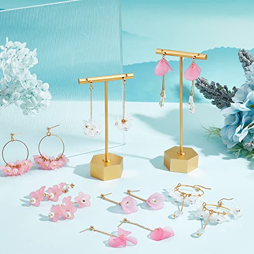 SUNNYCLUE 1 Box DIY 10Pairs Acrylic Flower Charms Petal Charms Earrings Making Kit Pink Flower Pendants Faceted Glass Beads Imitation Pearl Beads Post Earring Findings Ear Hooks Adult Women - color: Diy 10 Pairs Acrylic Flower Pink Earrings