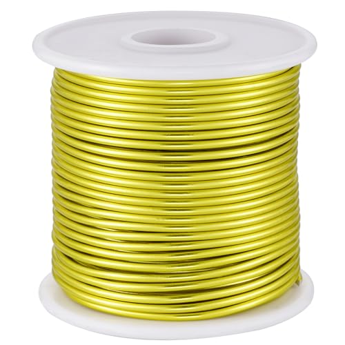 12 Gauge Yellow Green Aluminum Craft Wire (105FT) - Anodized for Jewelry Making, Beading Floral, Plant Gardening, Sculpting & Modeling Craft Wire (Yellow Green #7, 2mm) - color: Yellow Green #7