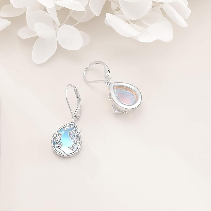 VONALA Flower Earrings for Women 925 Sterling Silver Rose/Lotus/Scottish Thistle/Tulip/Lilac/Mushroom/Pineapple Dangle Drop Earrings Flower Jewelry Gifts for Women Girls Birthday Gifts