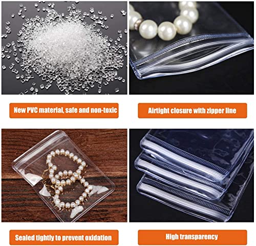 GSXRB PVC Anti Tarnish Jewelry Bags,Jewelry Bags Clear Plastic. Jewelry Pouch for Jewelry Rings and Earrings (100 pcs，3.14x4.72 inches) - size: 3.14*4.72 IN