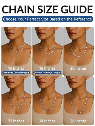 Jewlpire 3mm Flat Link Chain 18K Gold Plated/Black/Silver Chain Necklace for Women, Non-Fading Women's Chains Necklace 16 18 20 22 24 26 Inch - color: 01 - 3mm Silver, size: 24 Inches