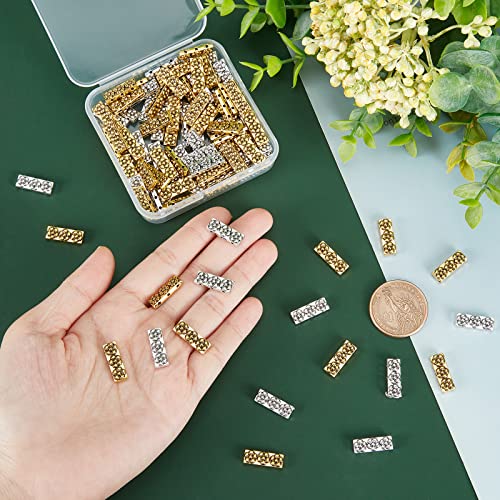 PH PandaHall 100pcs Tibetan Style Alloy Multi-Strand Links 3-Holes Rectangle Spacer Bar Metal Beads with Flower Tibetan Tila Beads for Summer Bracelet Necklace Jewelry Making