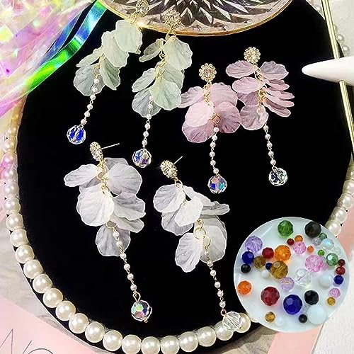 550pcs Round Crystal Glass Beads 3mm 4mm 6mm 8mm Round Faceted Spacer Beads for Jewelry Making Bracelet Earring Necklace Wind Chimes Suncatchers DIY Craft Making Supplies(Red Series) - color: Red Series, size: 3/4/6/8mm