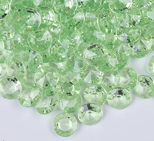 1000pcs/ Pack Wedding Table Acrylic Diamond Scatter Crystals Confetti Acrylic Gems Vase Fillers Rhinestones for Wedding, Bridal Shower, Vase Beads Decorations (10mm, Pale Green) - color: Pale Green, size: 10mm