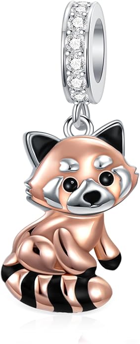 PROESS Sterling Silver/Red Panda/Cow/Highland Cow/Otter/Squirrel/Elephant/Axolotl/Cat/Fox/Bee/Butterfly/Hummingbird/Tiger/Lion/Mokeny/Koala/Dog Charm Animal Charms Bead for Jewelry Making