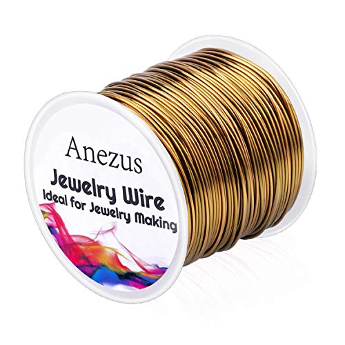 Anezus 18 Gauge Jewelry Wire for Jewelry Making, anezus Craft Wire Tarnish Resistant Copper Beading Wire for Jewelry Making Supplies and Crafting (18 Gauge, Antique Bronze) - color: Antique Bronze