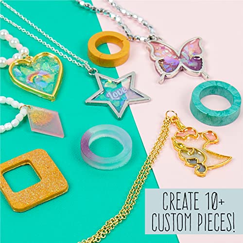 STMT D.I.Y. Resin Jewelry Studio, All-in-One Resin Jewelry Making Kit with Molds, Fun DIY Kit to Make Your Own Necklaces, Bracelets & More, Great Gift for Teen Girls 14+ - style: Resin