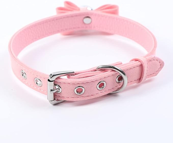 Destiny Love Bell Padlock Choker Collar Necklace Lolita Bow Collar Cat Kitty Velvet Necklace with Heart Lock and Key with Box for Women and Men