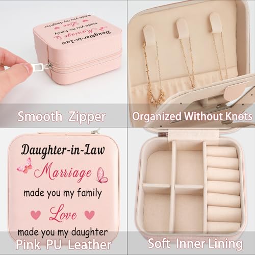 Daughter in Law Gifts from Mother in Law Christmas Mothers Day Birthday Gifts for Daughters-in-Law Future Daughter-in-Law Gift Wedding Engagement Gift from Mother-in-Law Portable Jewelry Box - color: daughter in law