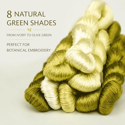 Natural 100% Silk Thread, Handmade Embroidery Thread Silk Floss 8 Colors 110m Each (72) - color: 72