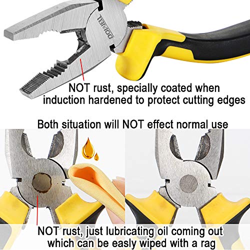 DOWELL Lineman's Pliers with Wire Cutter - 7 Inch Nickel Chromium Steel Construction Professional Handle - size: 7" Lineman's Pliers